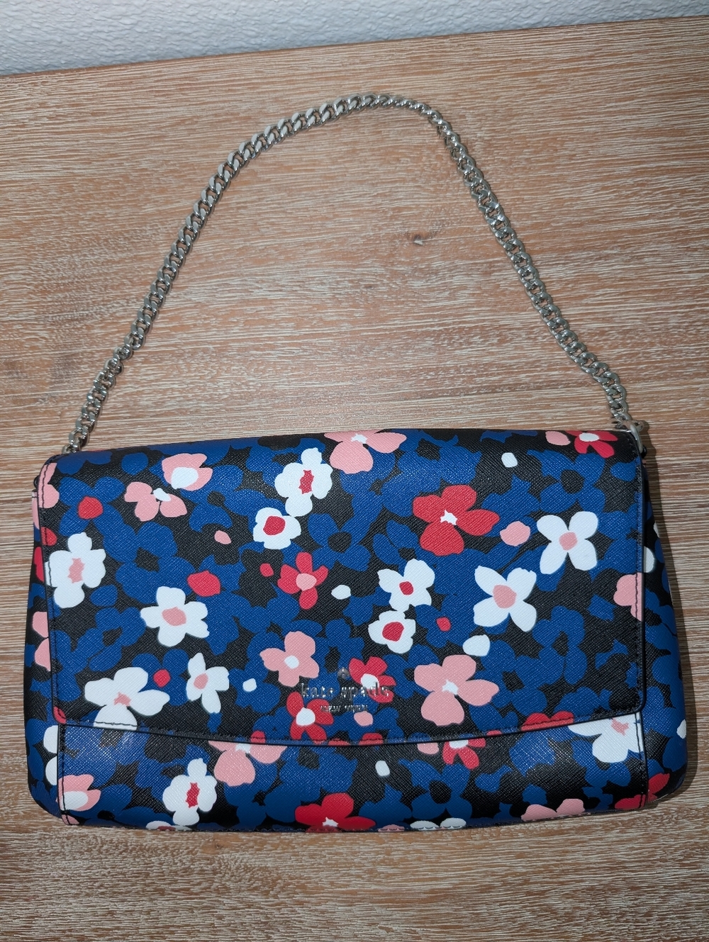 Kate Spade Floral Chain Shoulder Bag in Blue, Pink, Red and White NWOT